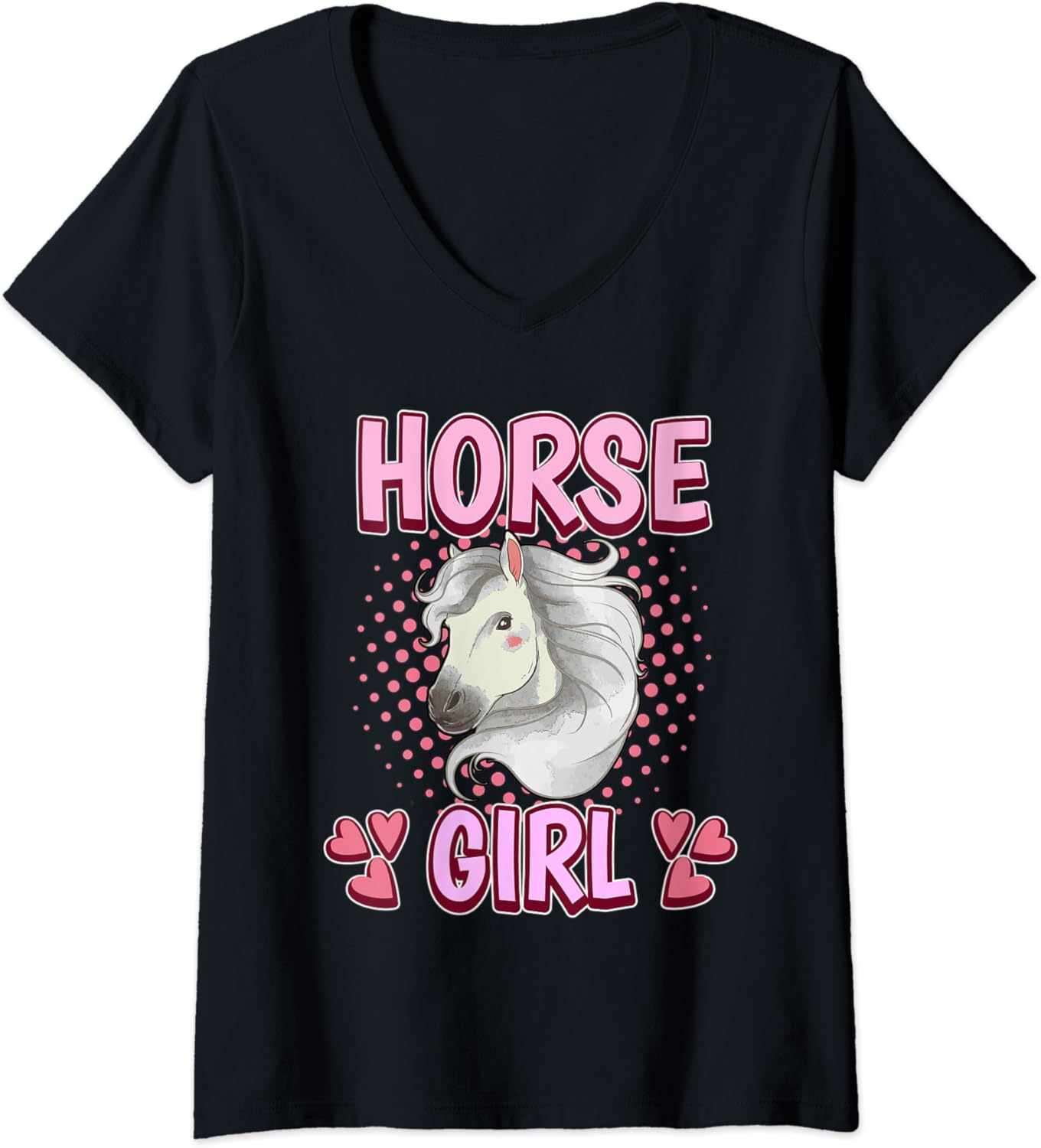 Womens Womens Horse Girl Horse VNeck TShirt Clothing